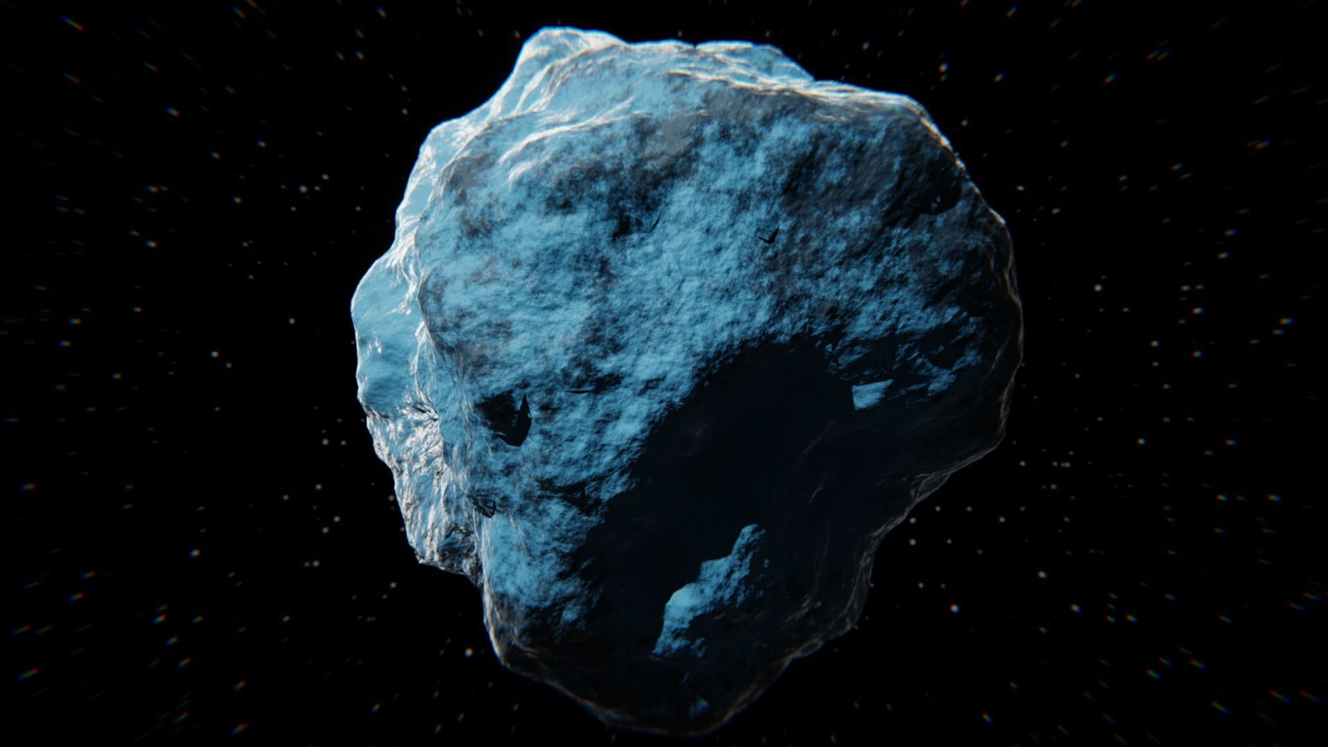 Realistic Procedural Asteroid - Space Rock 3D Model 3D model_1