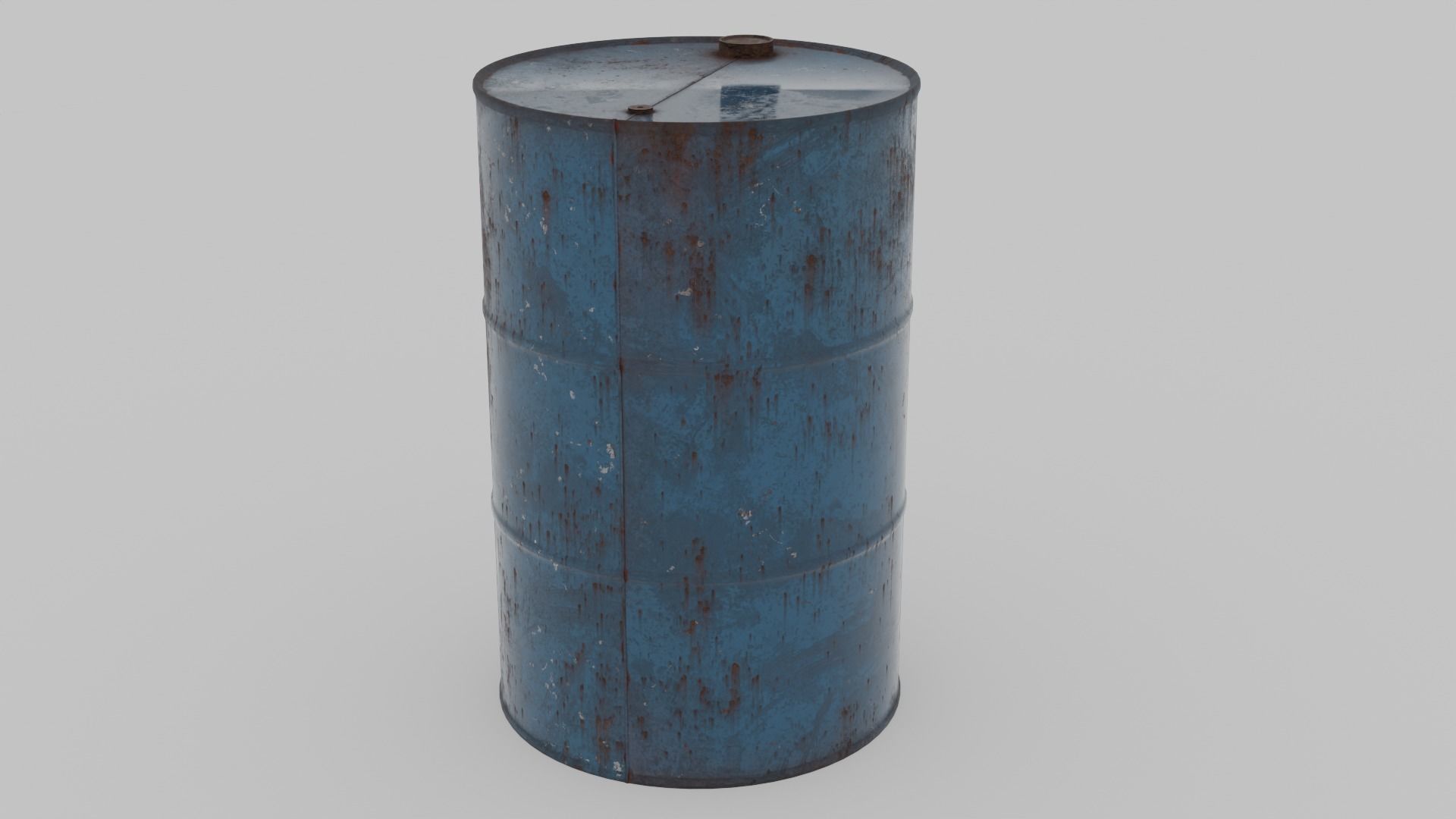Metal Barrels Low-poly 3D model_6