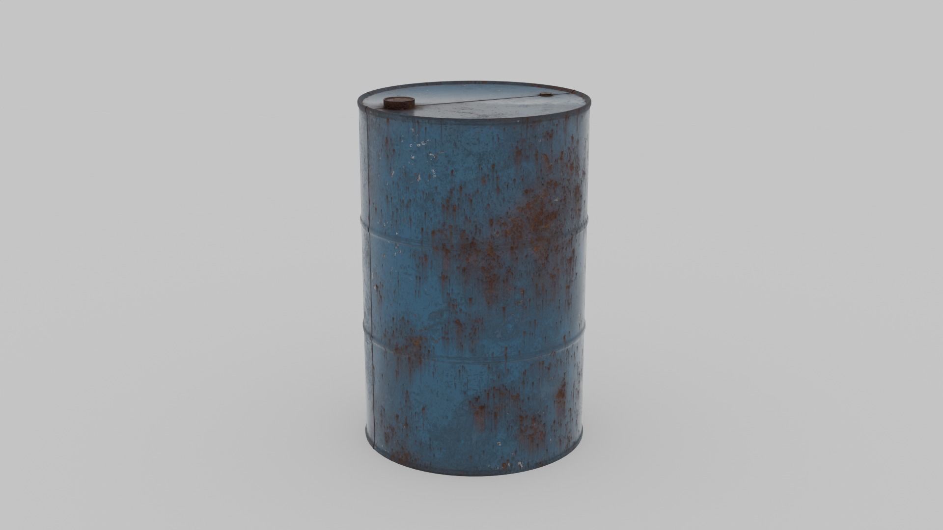 Metal Barrels Low-poly 3D model_4