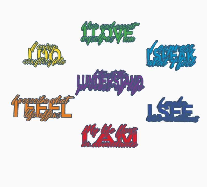 AFFIRMATIONS HEAL 7 CHAKRAS 3D print model_2