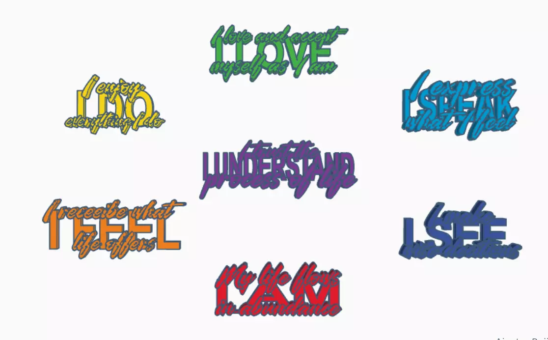 AFFIRMATIONS HEAL 7 CHAKRAS 3D print model_0