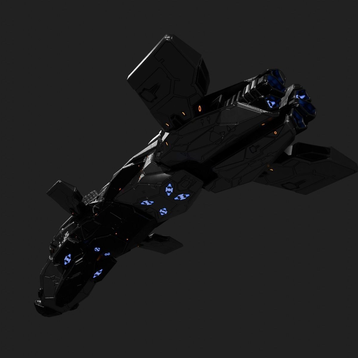 Space Orca 3D model_5