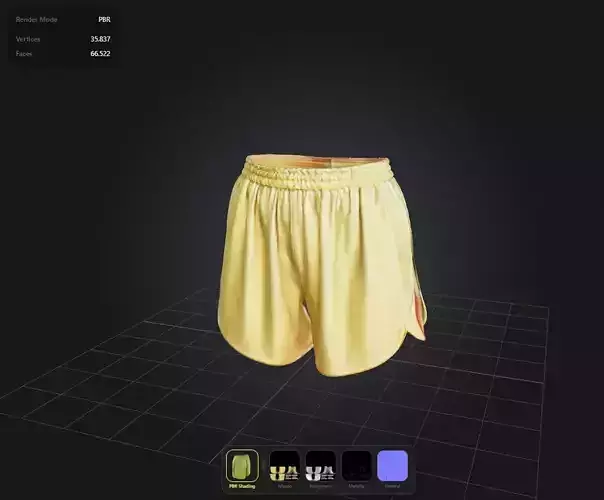 Green Shorts PBR 4k Low-poly 3D model