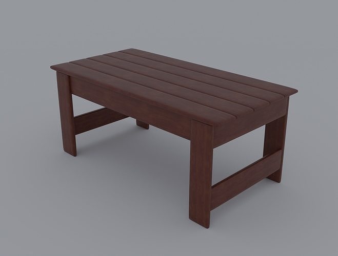 Wooden Side Table Low-poly 3D model