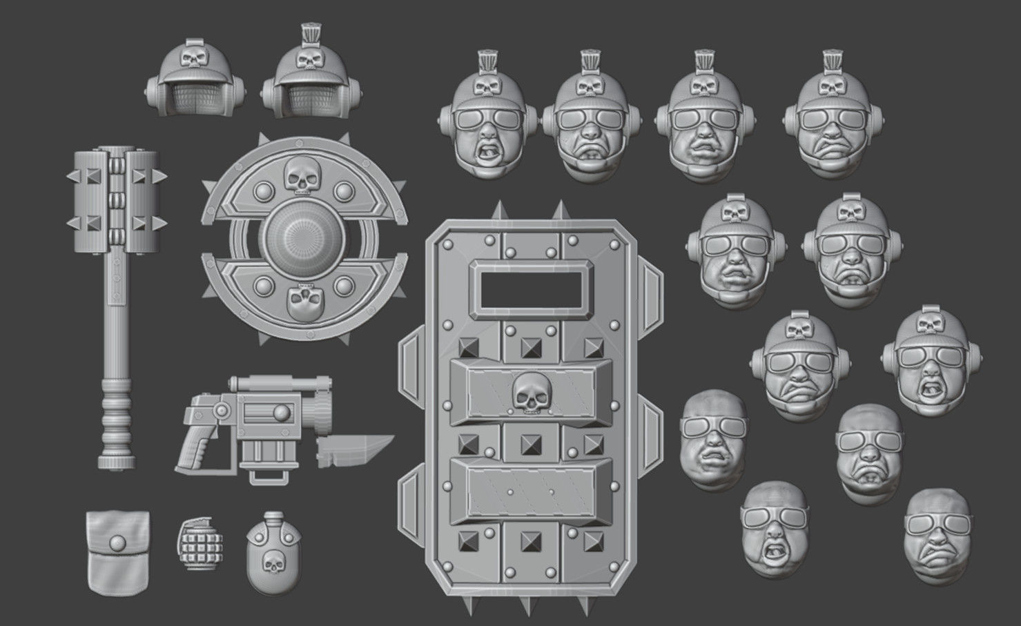 Hive City Guard Bullgryn Squad 3D print model_14