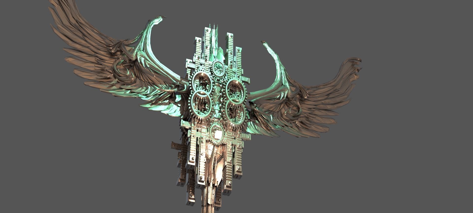 Holy Trinity Floating Chariot gears 2 Sculpture 3D model_2