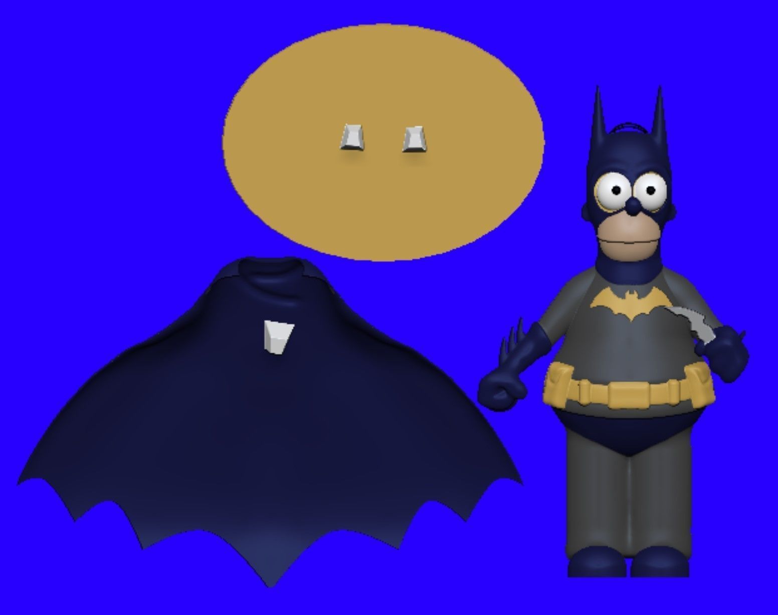 Homer Simpson Batman 3D print model_4