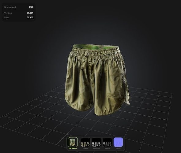 Camo Shorts PBR 4k 3D model