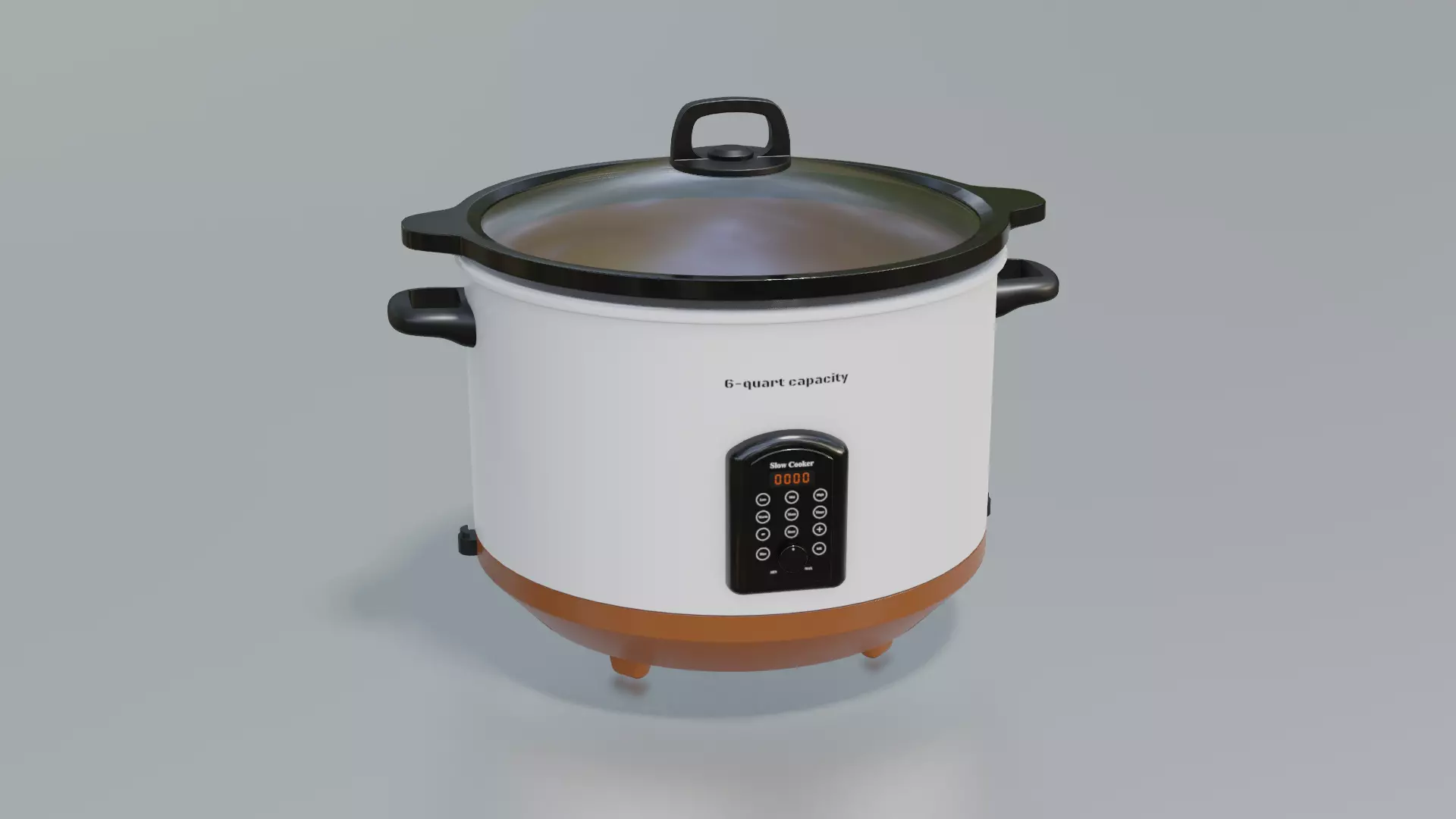 Slow Cooker Low-poly 3D model_0
