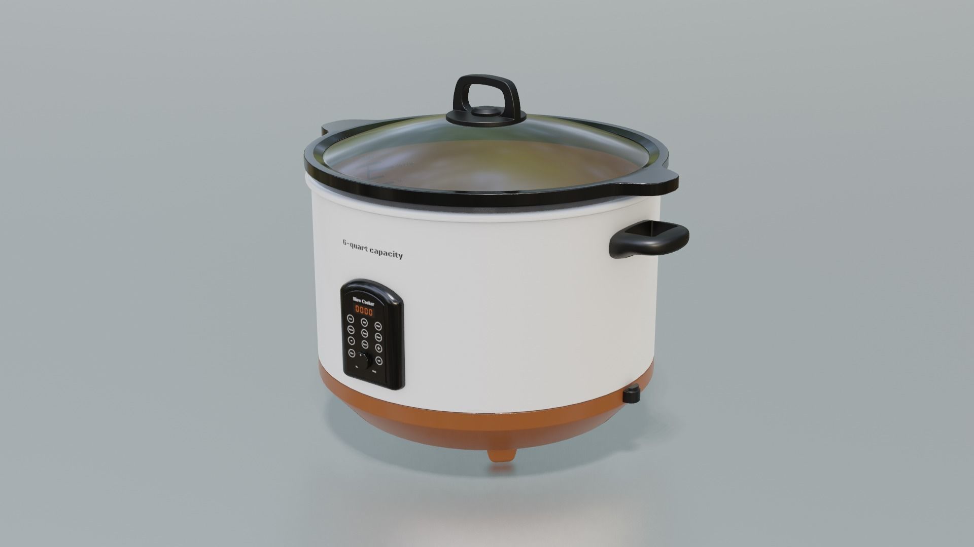 Slow Cooker Low-poly 3D model_1