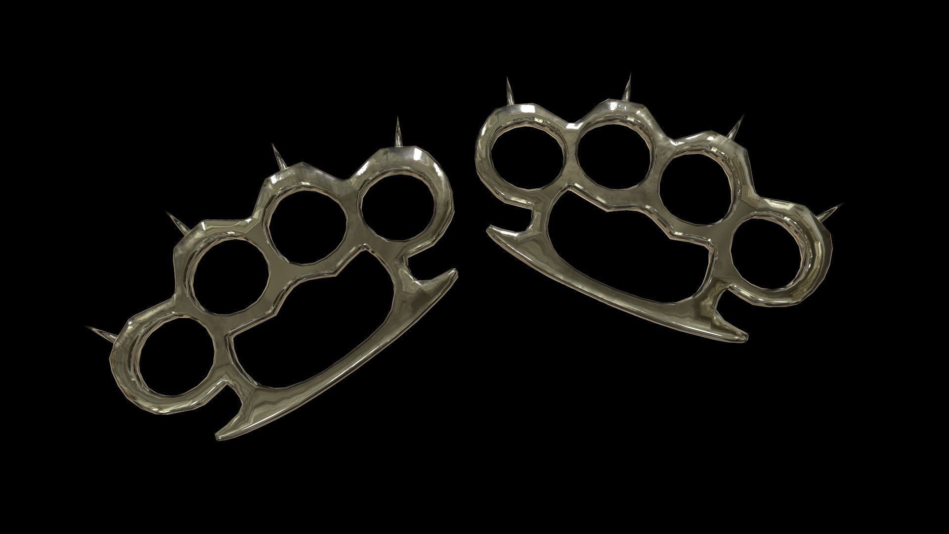 Spiked Brass Knuckles Low-poly 3D model_5