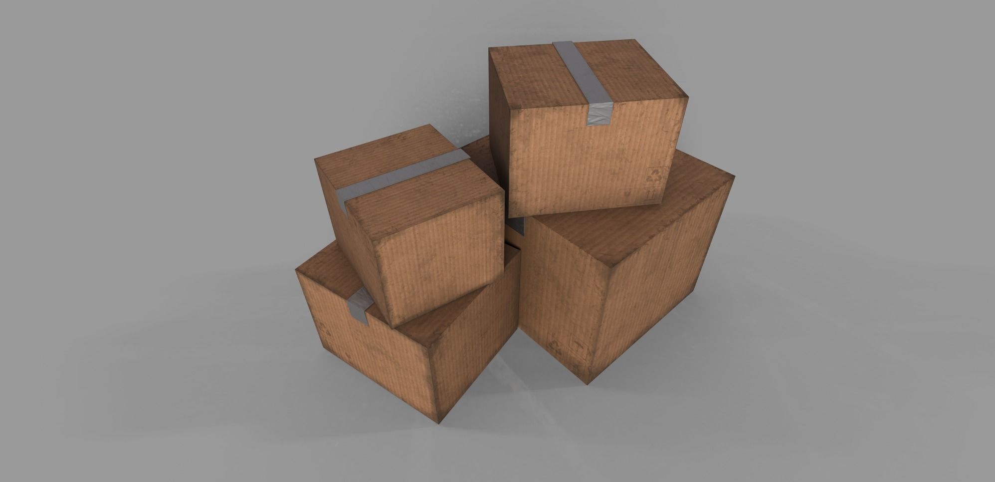 CardBoard Boxes Pack low poly Free low-poly 3D model_5