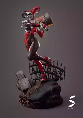Harley Quin FULL Toy STL Action Figure  Action Figure Toy Model