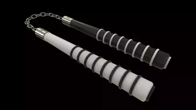 Nunchucks - Yin Yang Nunchaku Low-poly 3D model