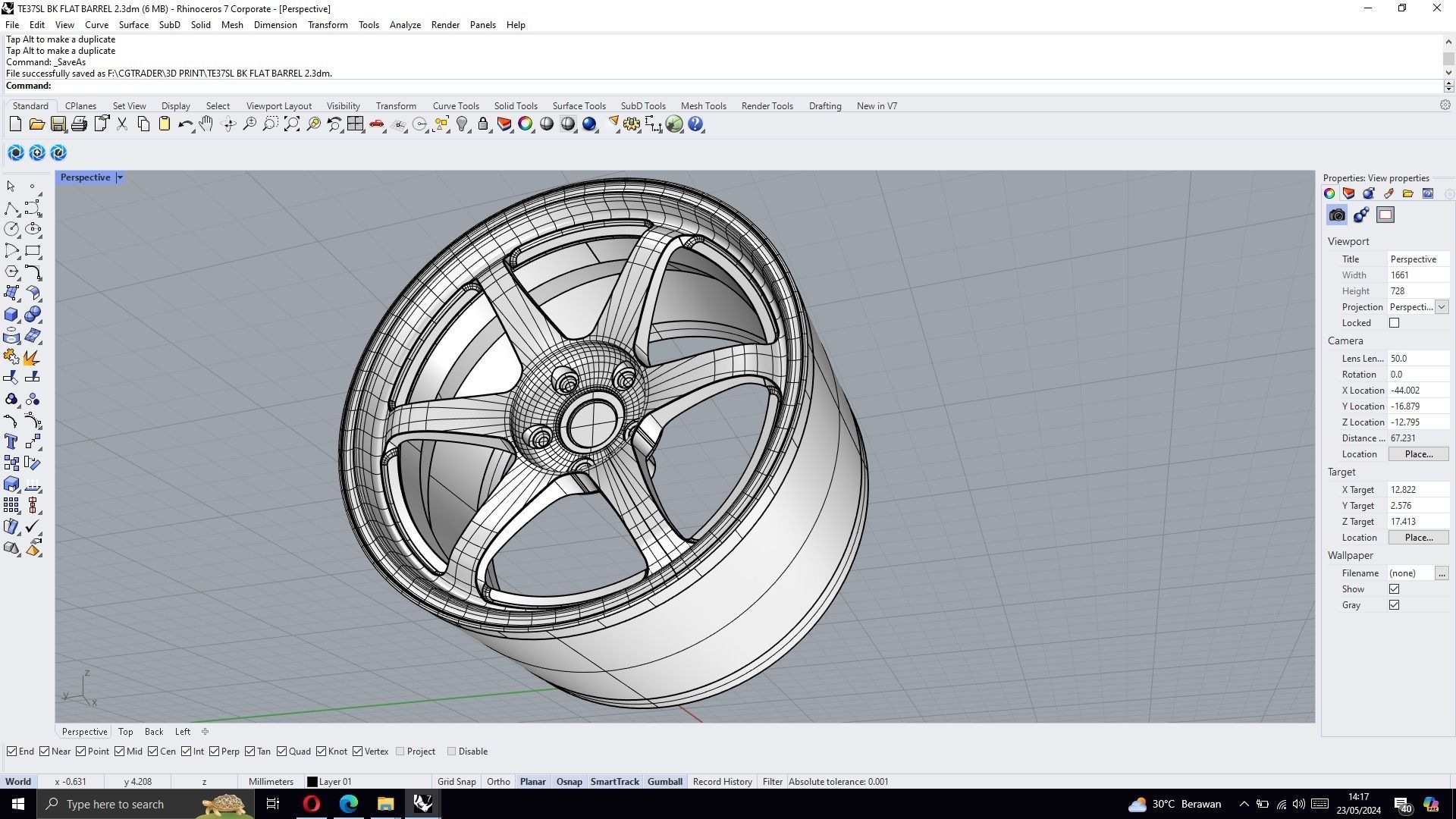 Volk Rays TE37 SL 1-24 Scale 3D print model_8