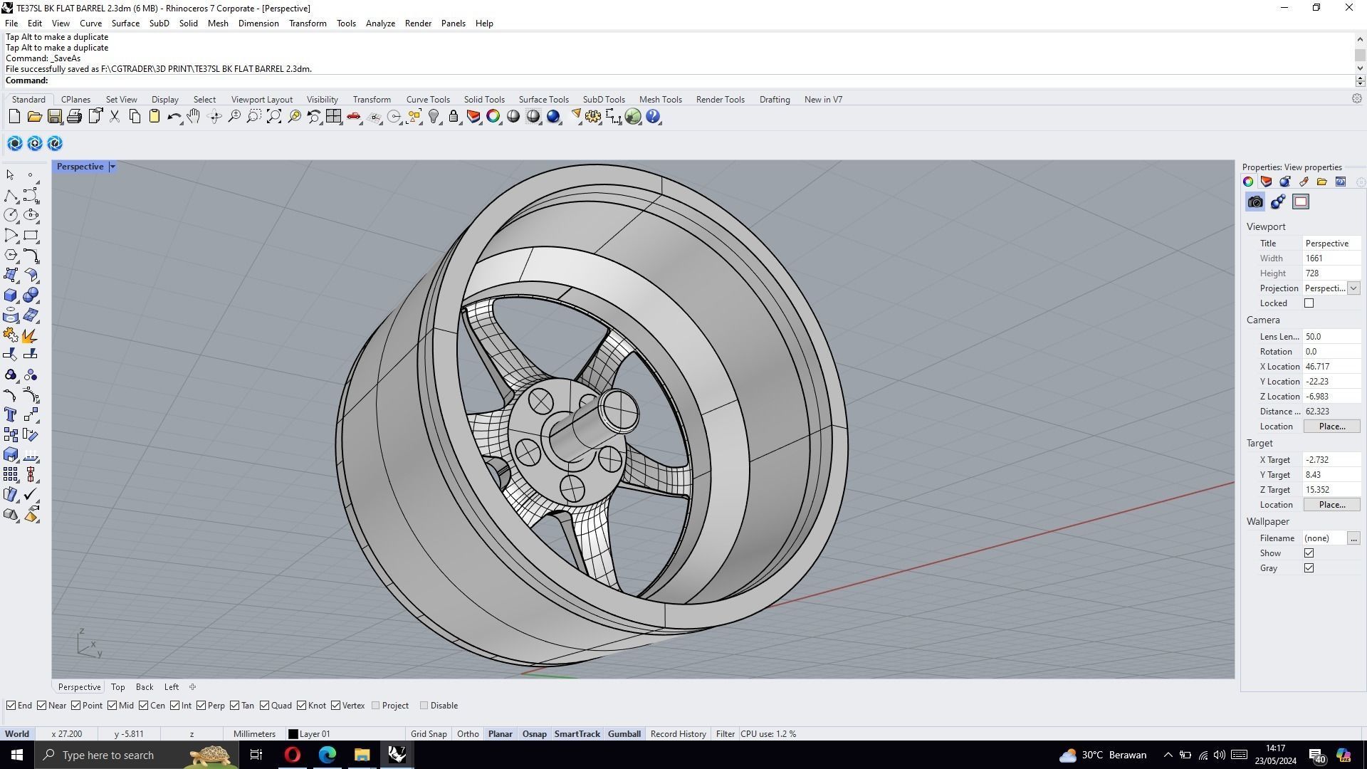 Volk Rays TE37 SL 1-24 Scale 3D print model_9