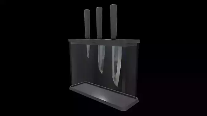 Knife Set With Glass Holder