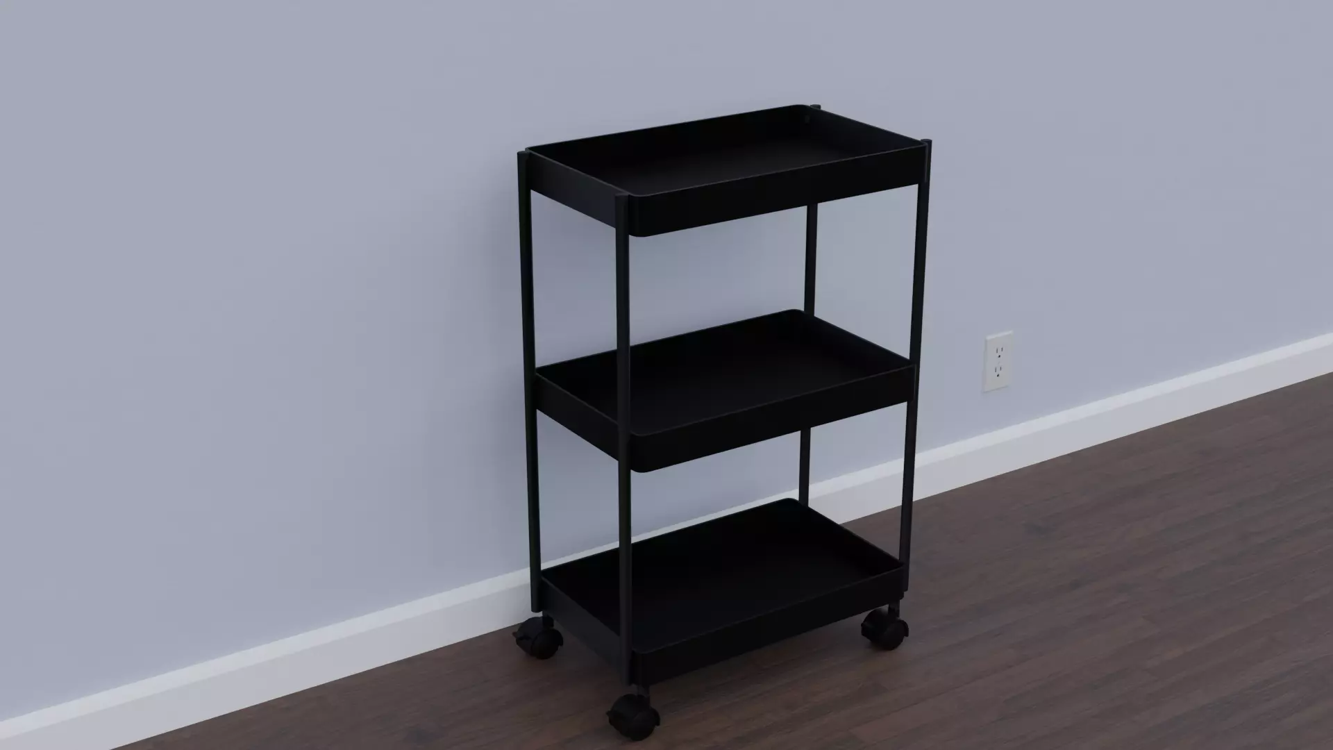 Small black utility roll cart Free 3D model