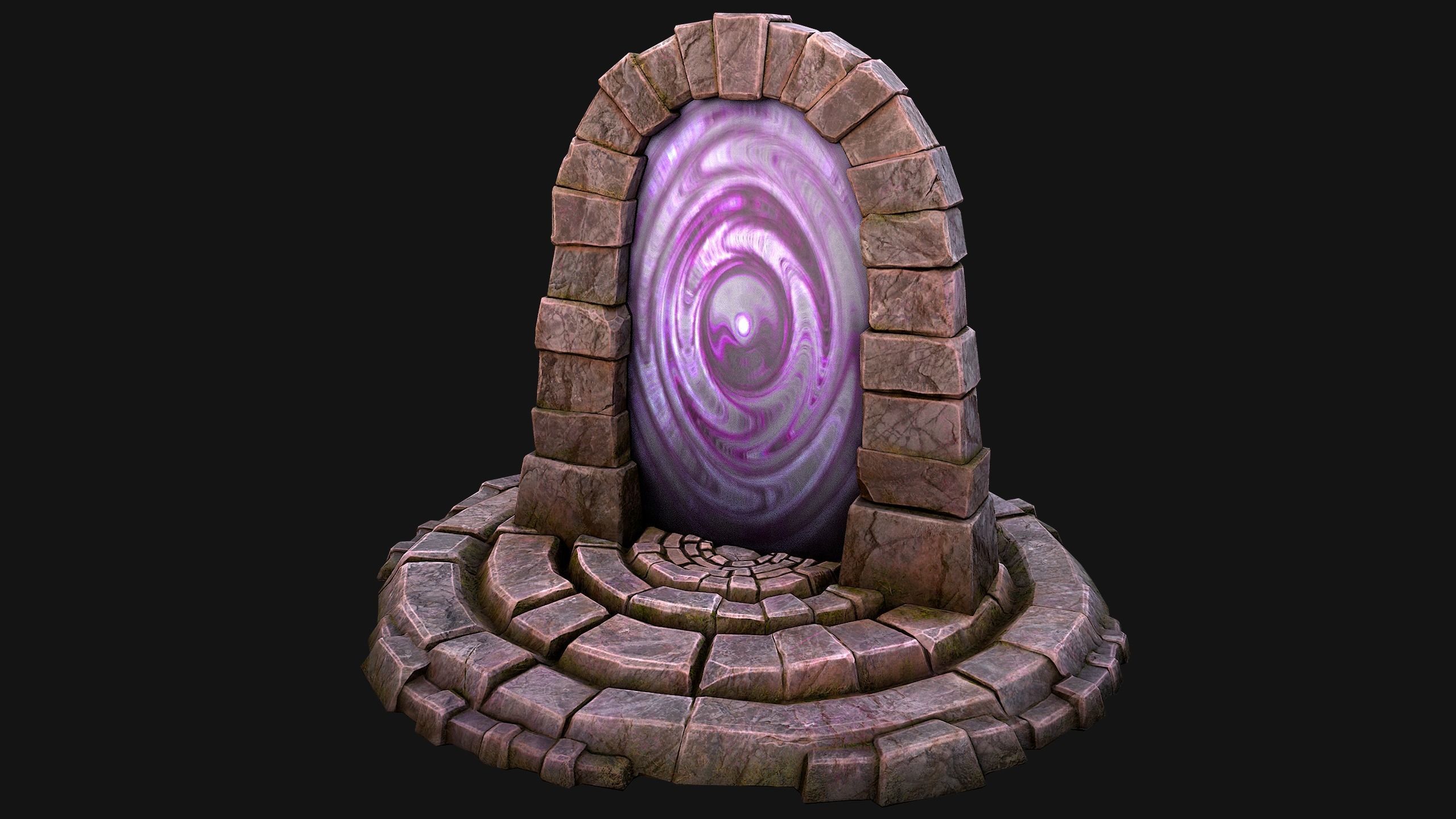 Portal Arch Teleport to Dark Ender Land  for Unreal and Unity Low-poly 3D model_16