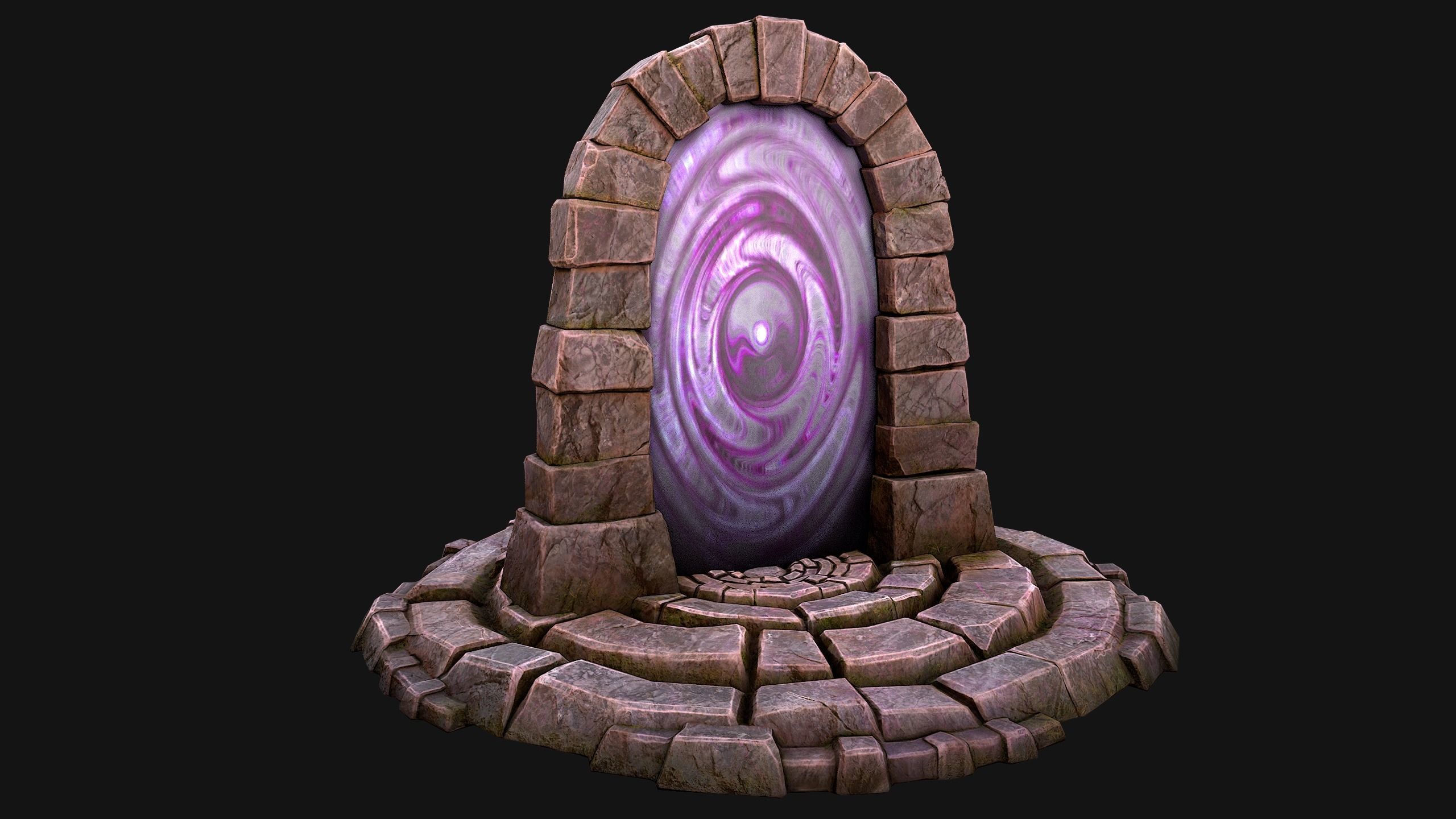 Portal Arch Teleport to Dark Ender Land  for Unreal and Unity Low-poly 3D model_13