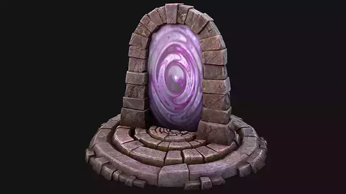 Portal Arch Teleport to Dark Ender Land  for Unreal and Unity Low-poly 3D model