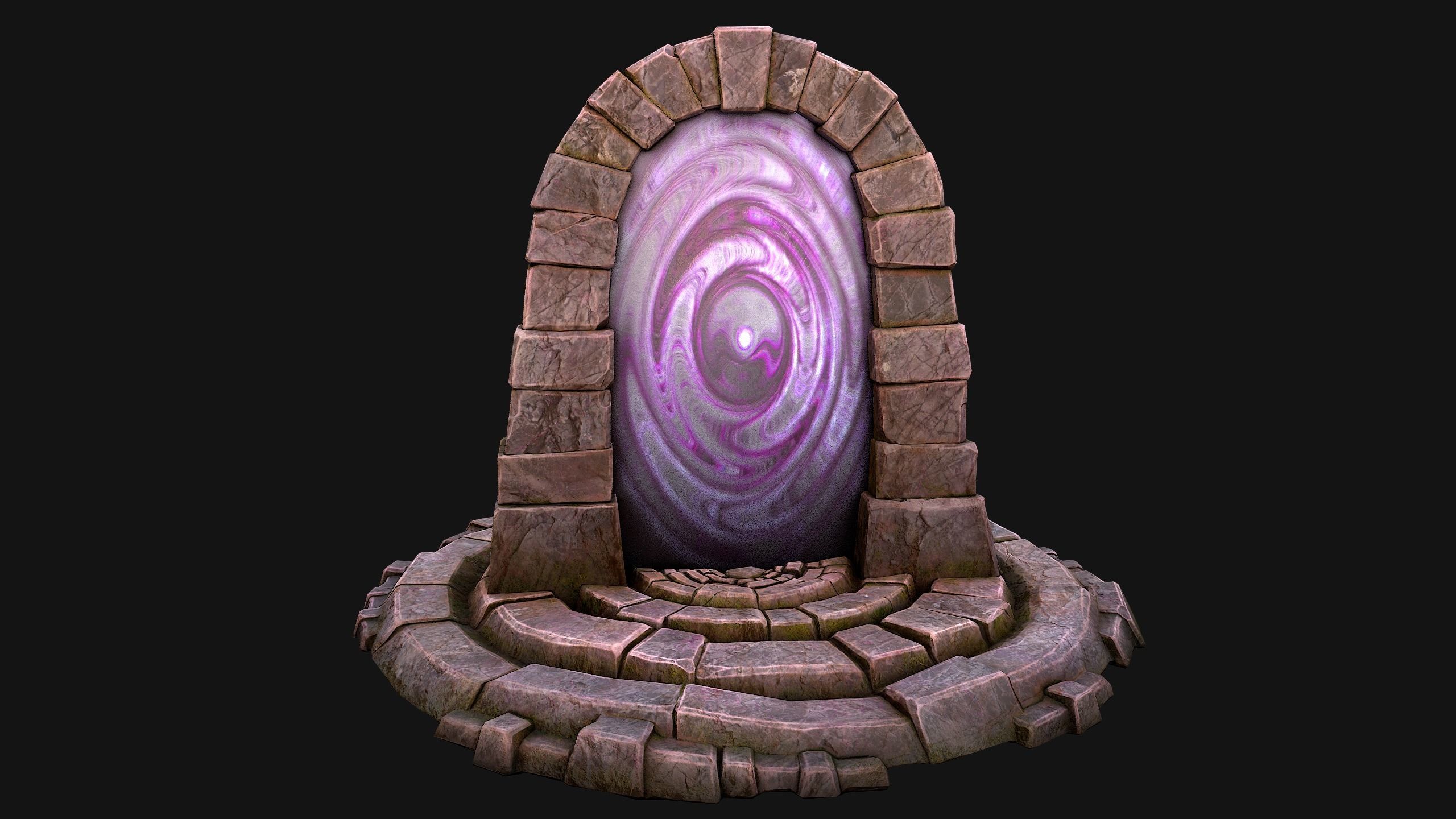 Portal Arch Teleport to Dark Ender Land  for Unreal and Unity Low-poly 3D model_27