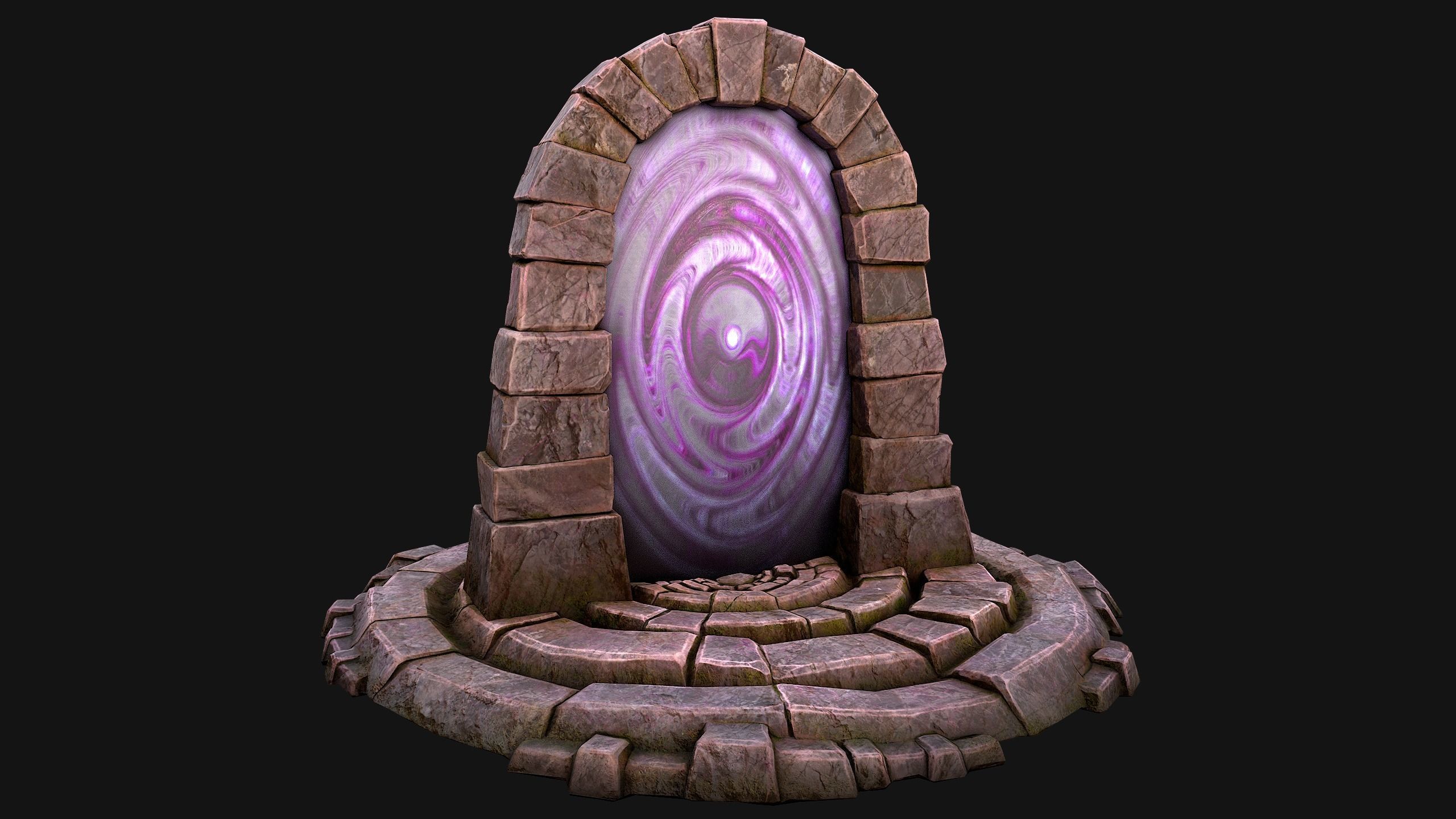 Portal Arch Teleport to Dark Ender Land  for Unreal and Unity Low-poly 3D model_26