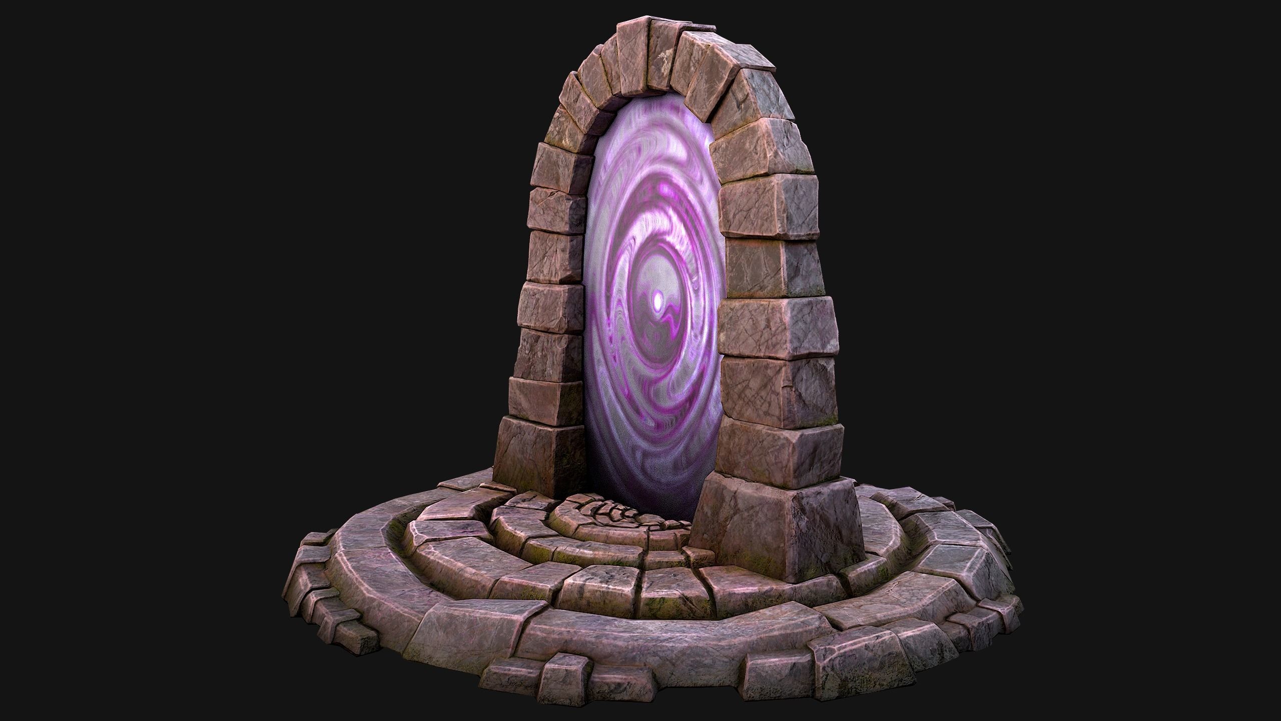 Portal Arch Teleport to Dark Ender Land  for Unreal and Unity Low-poly 3D model_7