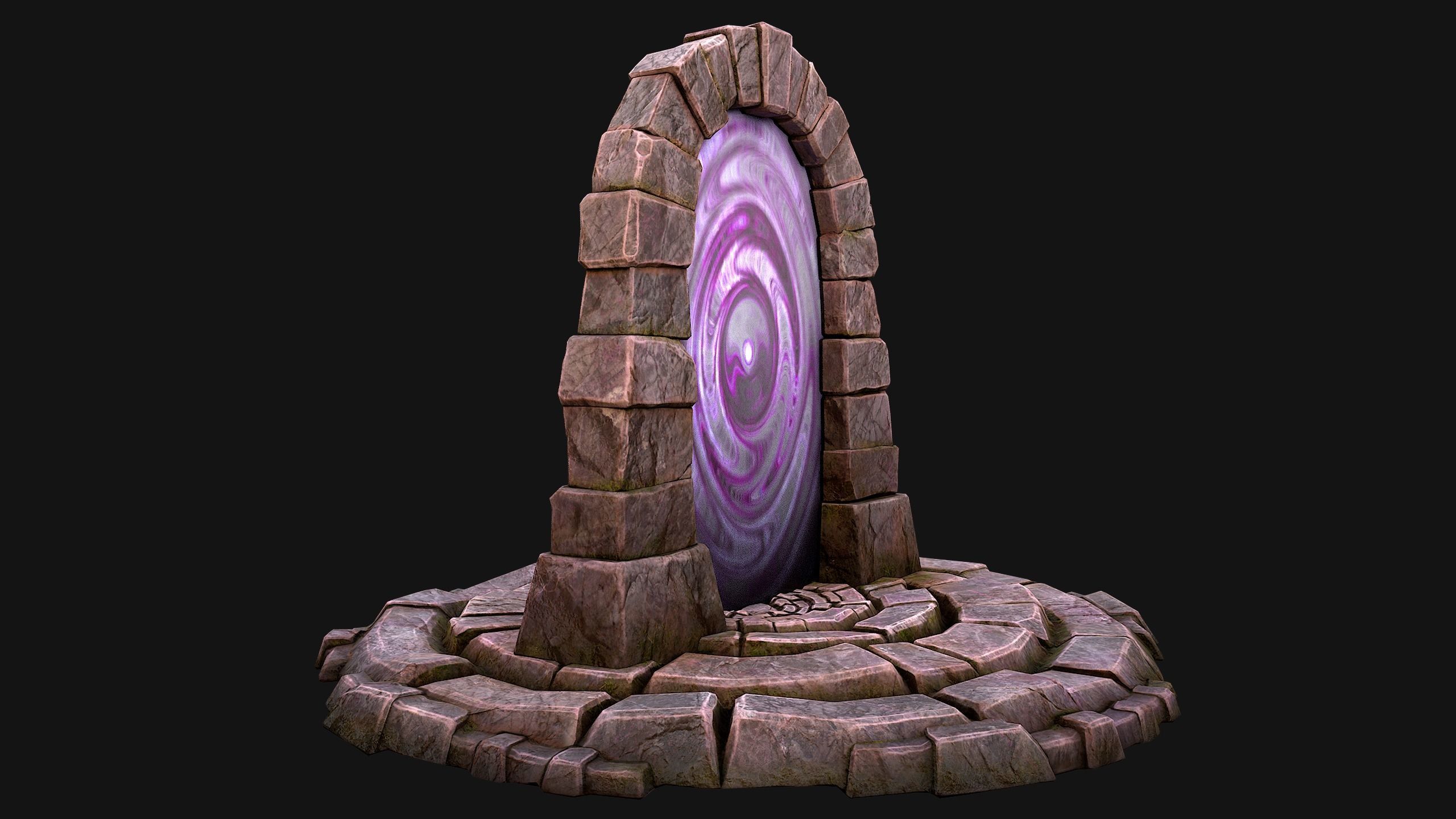 Portal Arch Teleport to Dark Ender Land  for Unreal and Unity Low-poly 3D model_11
