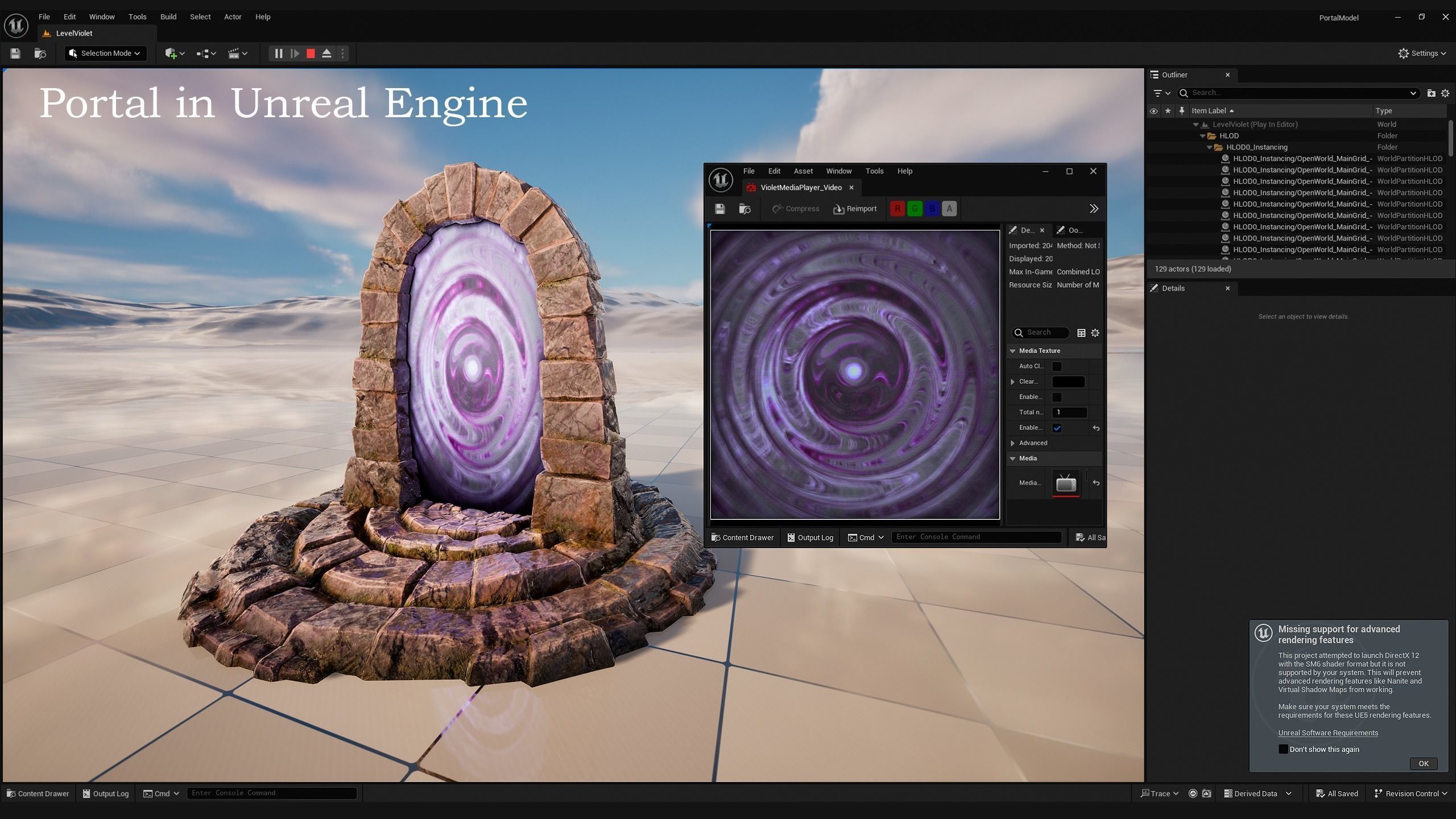 Portal Arch Teleport to Dark Ender Land  for Unreal and Unity Low-poly 3D model_3