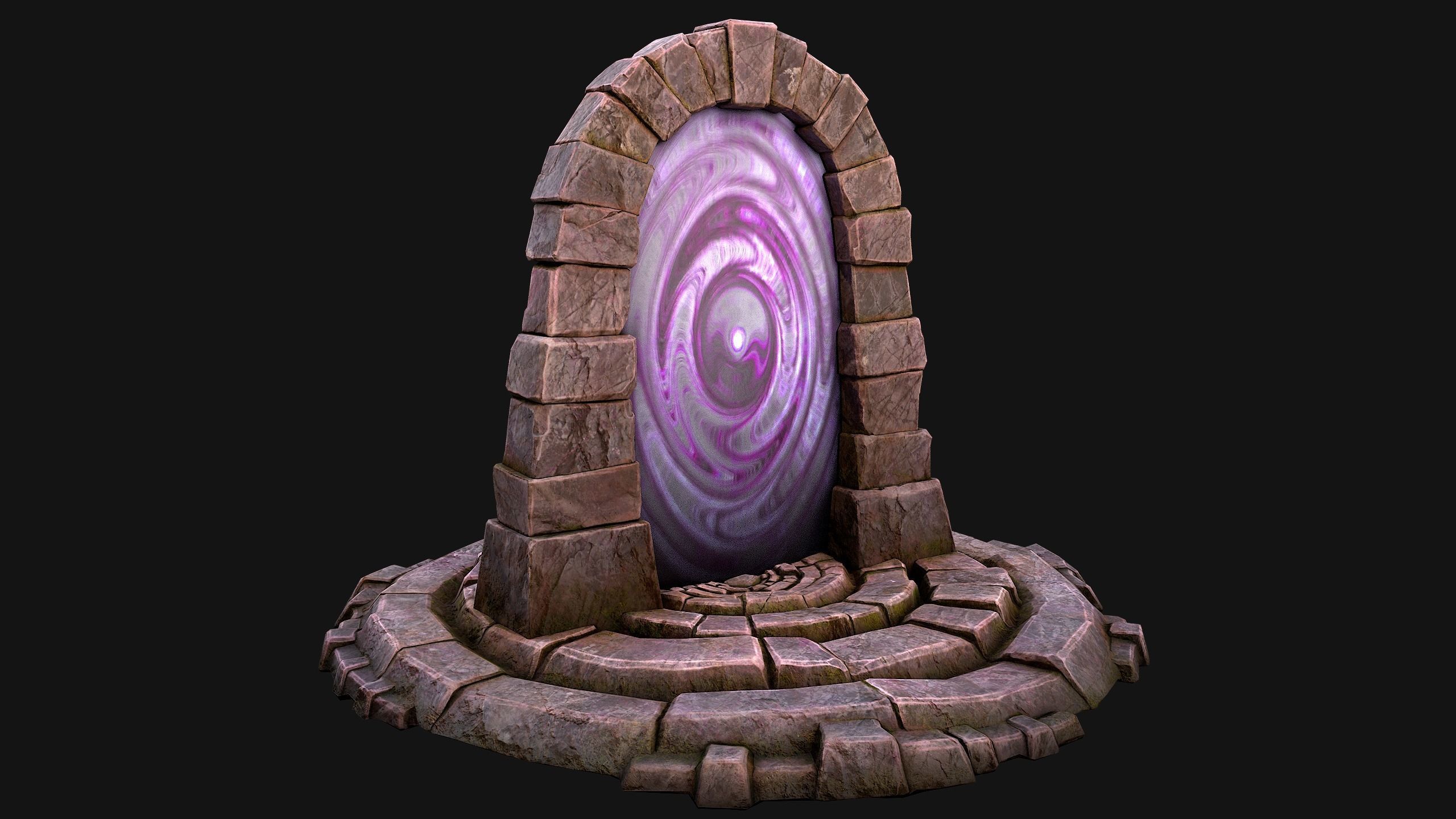 Portal Arch Teleport to Dark Ender Land  for Unreal and Unity Low-poly 3D model_25