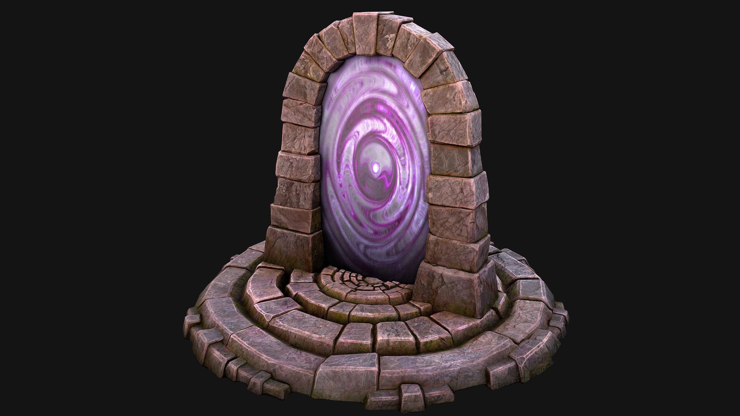Portal Arch Teleport to Dark Ender Land  for Unreal and Unity Low-poly 3D model_5
