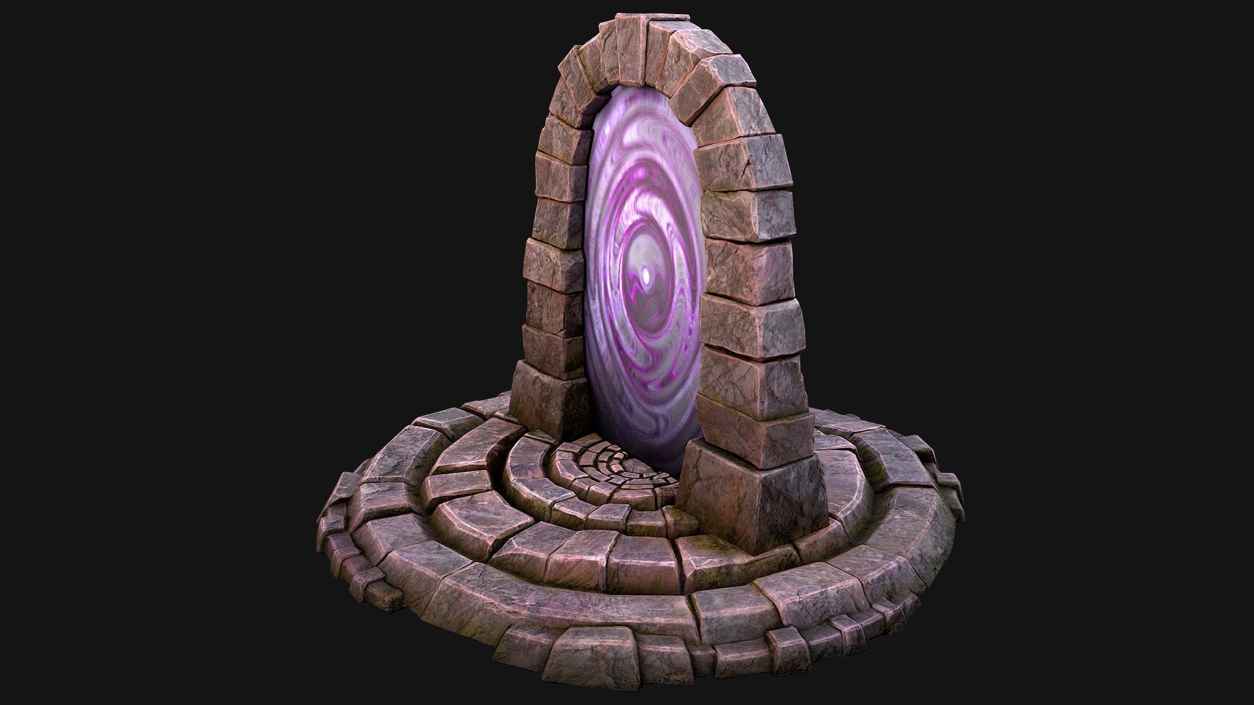 Portal Arch Teleport to Dark Ender Land  for Unreal and Unity Low-poly 3D model_18