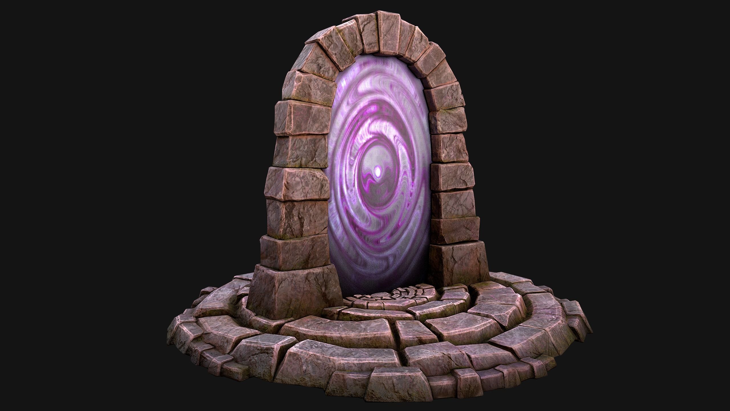 Portal Arch Teleport to Dark Ender Land  for Unreal and Unity Low-poly 3D model_12