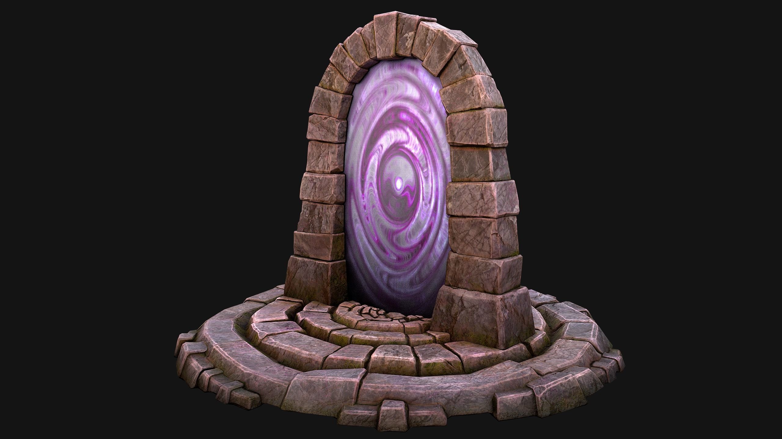 Portal Arch Teleport to Dark Ender Land  for Unreal and Unity Low-poly 3D model_6