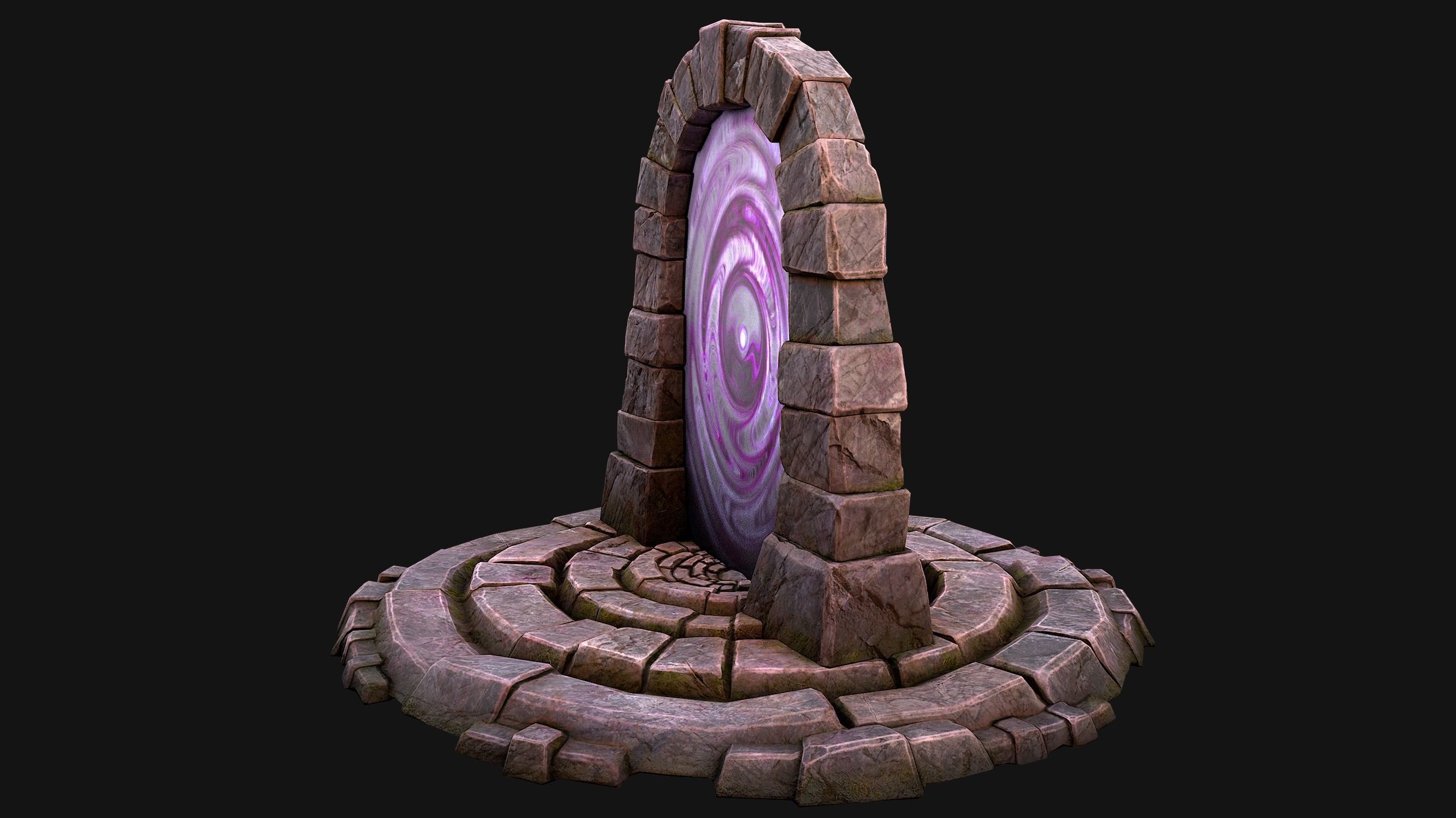 Portal Arch Teleport to Dark Ender Land  for Unreal and Unity Low-poly 3D model_8