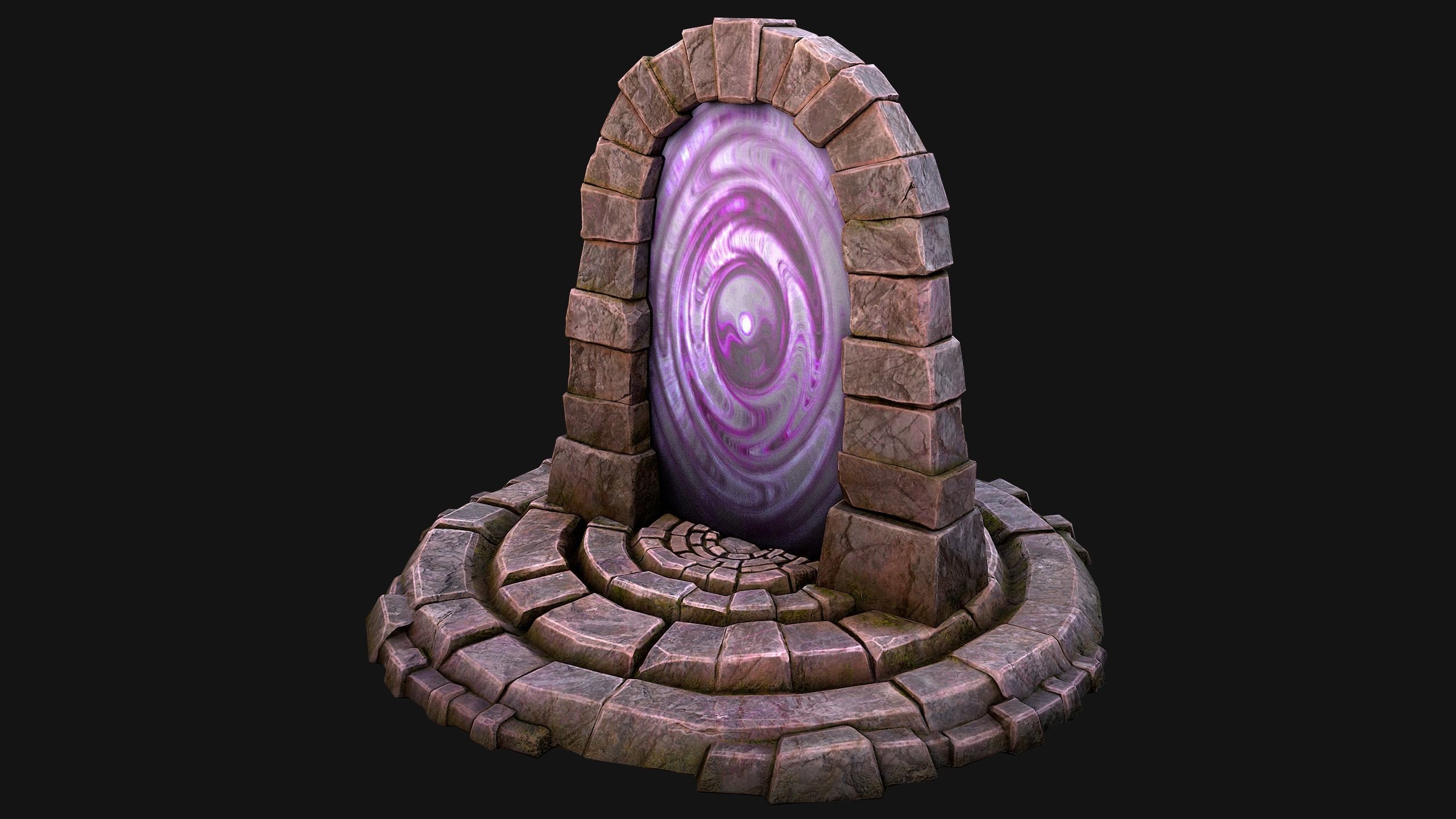 Portal Arch Teleport to Dark Ender Land  for Unreal and Unity Low-poly 3D model_17