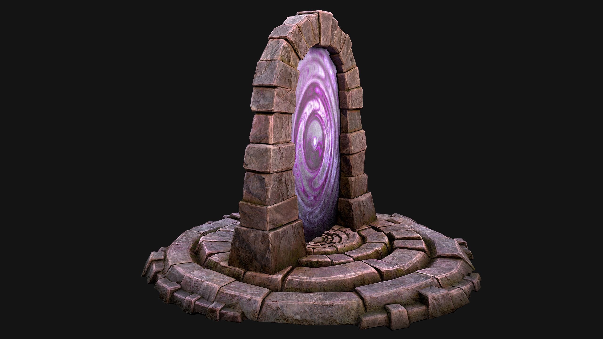 Portal Arch Teleport to Dark Ender Land  for Unreal and Unity Low-poly 3D model_23