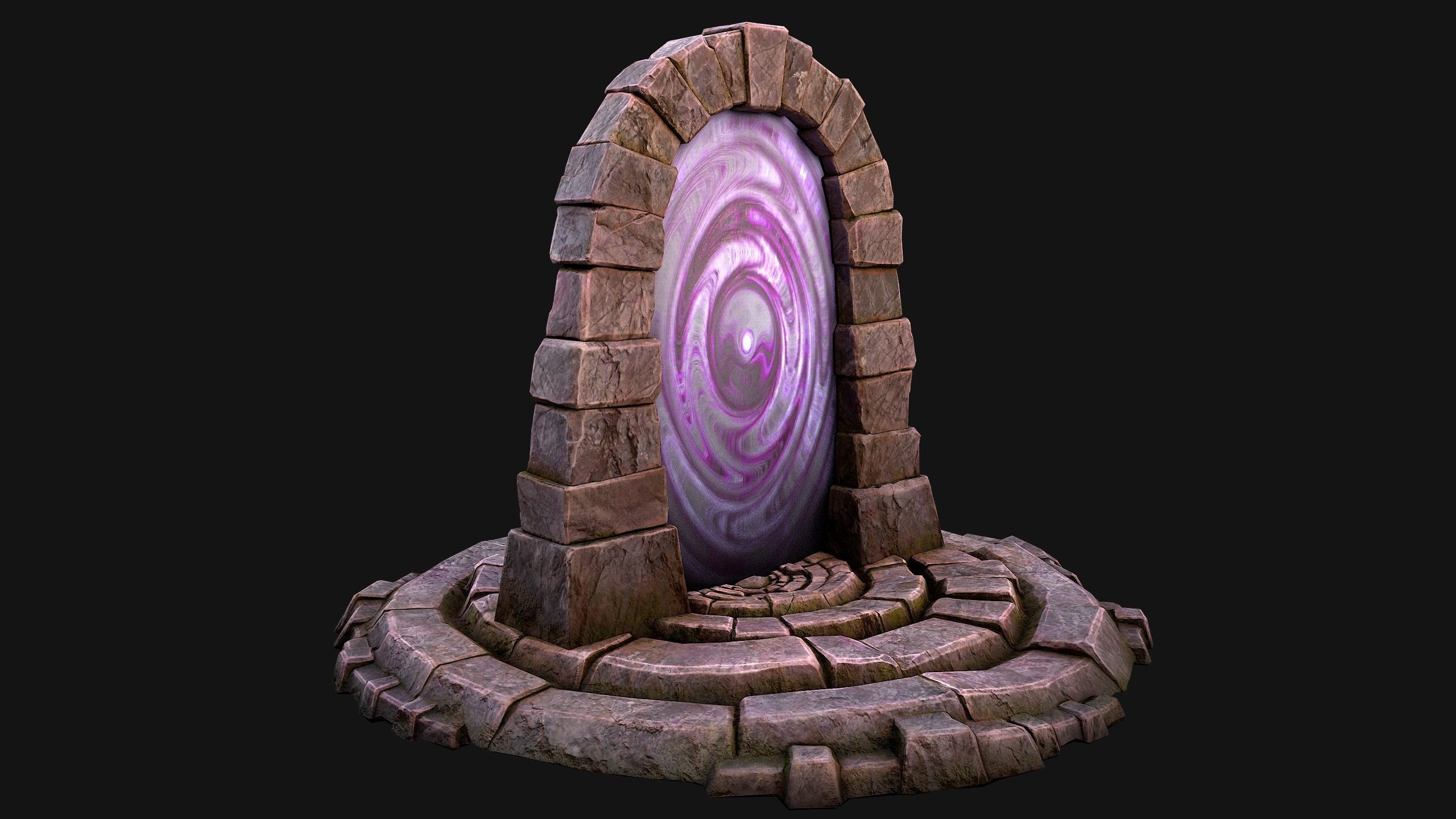 Portal Arch Teleport to Dark Ender Land  for Unreal and Unity Low-poly 3D model_24