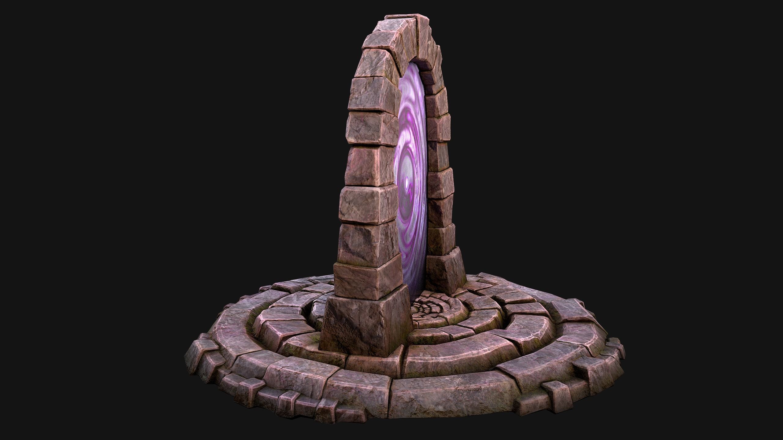Portal Arch Teleport to Dark Ender Land  for Unreal and Unity Low-poly 3D model_22
