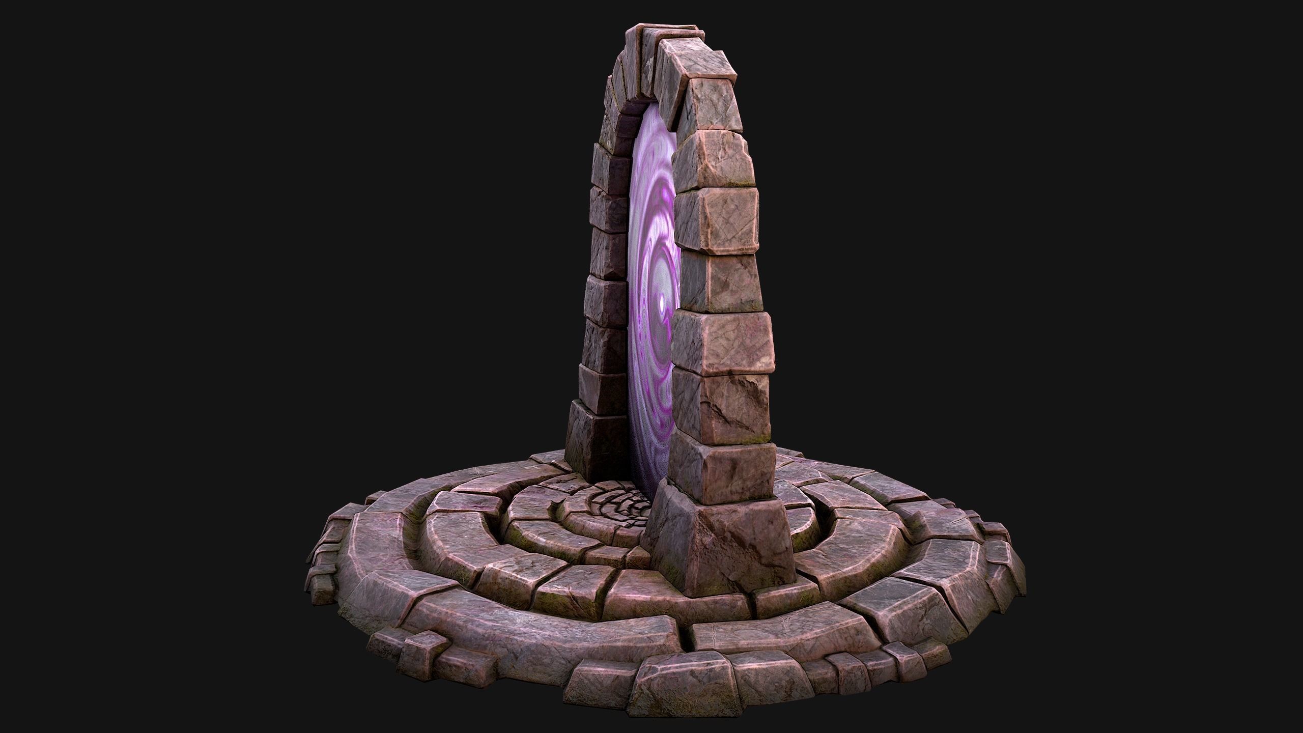Portal Arch Teleport to Dark Ender Land  for Unreal and Unity Low-poly 3D model_9