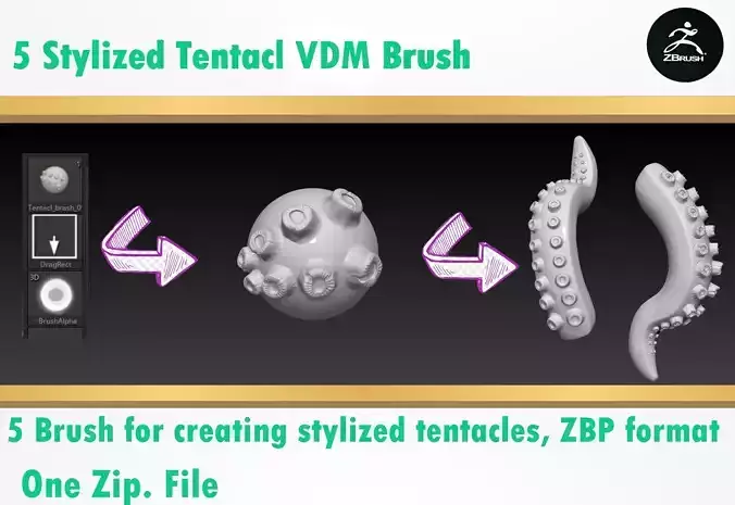 Stilyzed tentacl brush