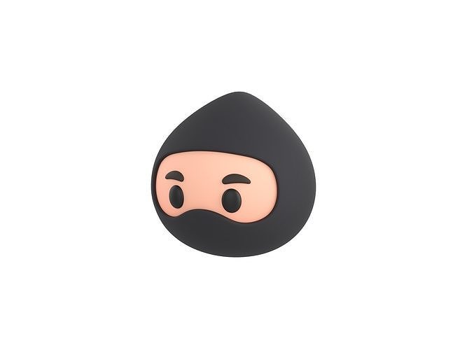 Prop297 Ninja Head 3D model