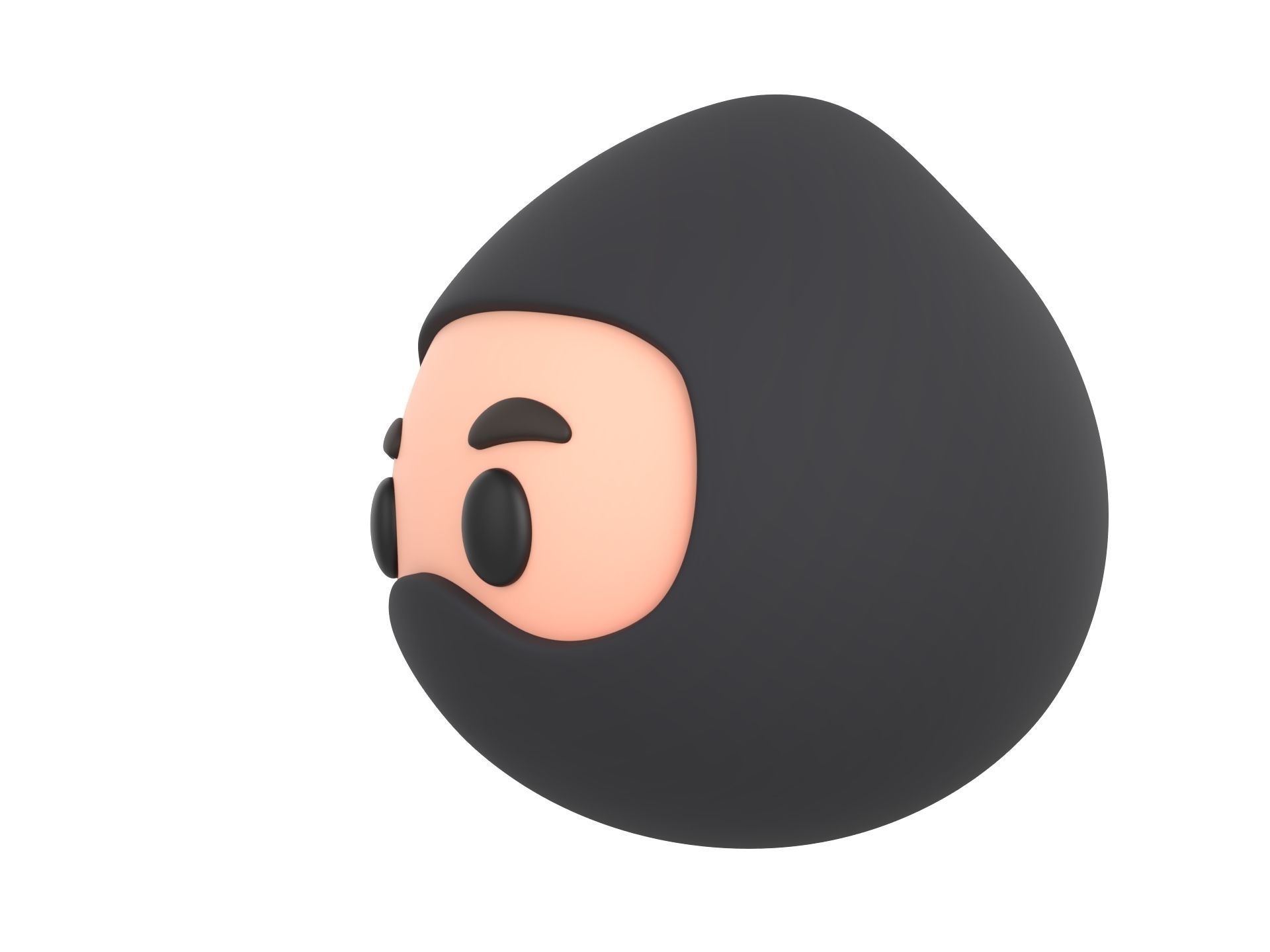 Prop297 Ninja Head 3D model_8