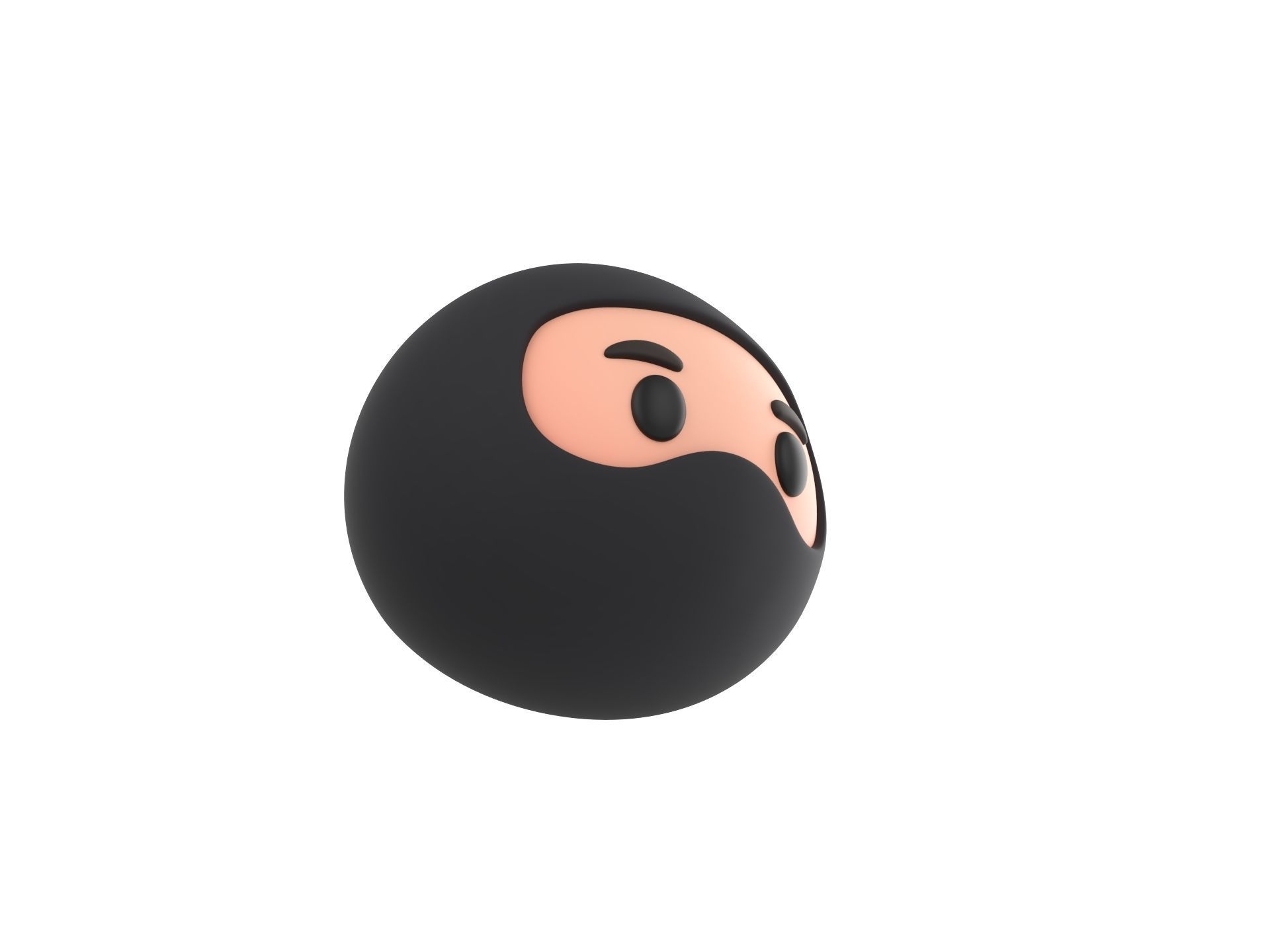 Prop297 Ninja Head 3D model_2