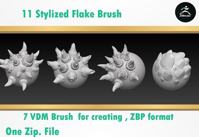 stylized flake  VDM  brushes Free 3D model
