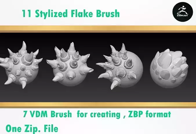  stylized flake  VDM  brushes Free 3D model