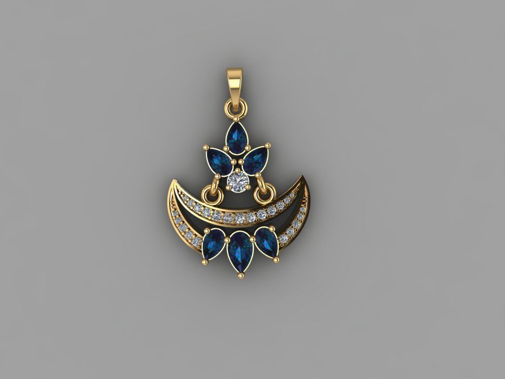 Fashion Diamond PENDANT 3D model_3