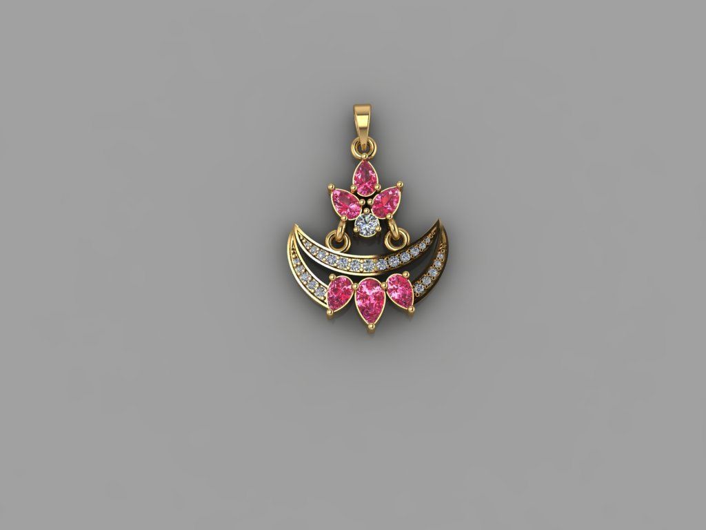 Fashion Diamond PENDANT 3D model_1