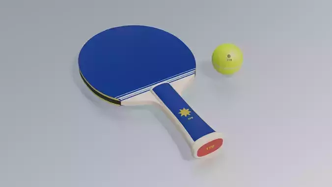 Table Tennis Paddle Set Low-poly 3D model